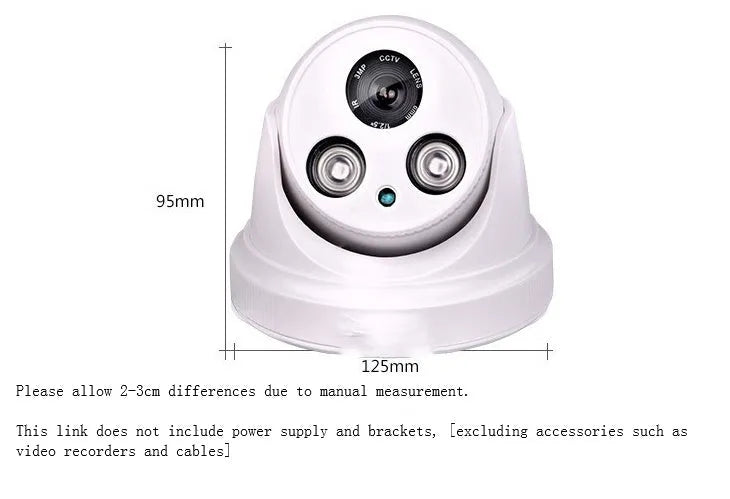 BST-103P infrared dome surveillance camera with 3.6mm lens for indoor night vision monitoring