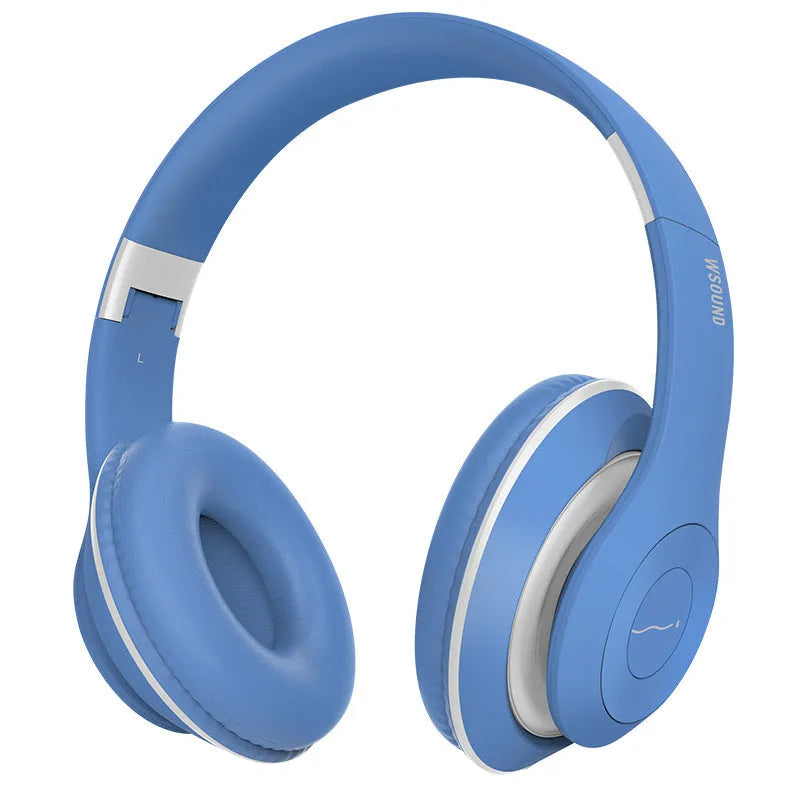 Blue and red Bluetooth wireless stereo headset with earpieces for single or bilateral use.