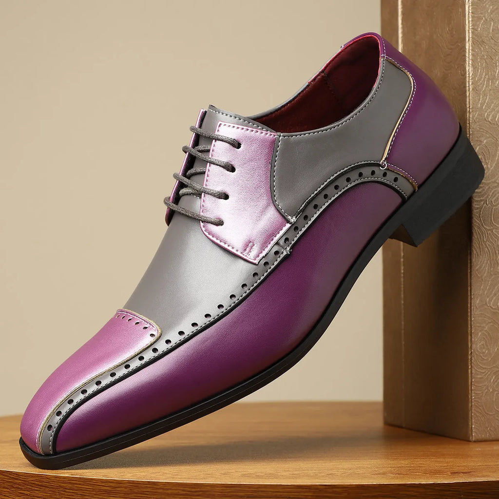 Men's low-top leather shoes in artificial PU with EVA sole and leather stitching