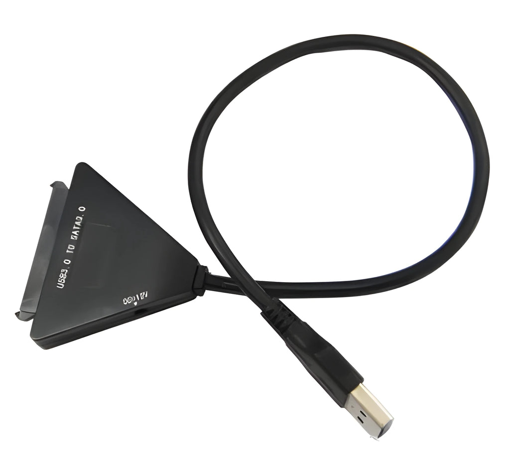 Black USB3.0 to SATA 7+15 pin hard drive adapter cable for external storage access