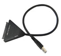 Black USB3.0 to SATA 7+15 pin hard drive adapter cable for external storage access
