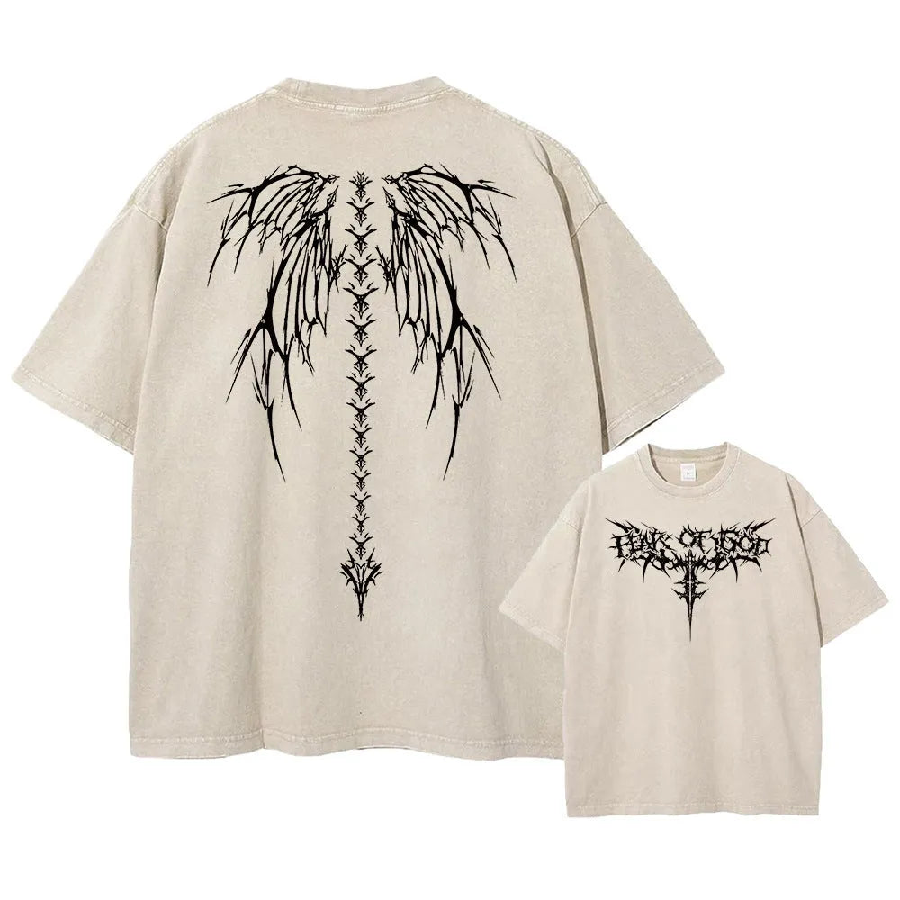 Men's oversized loose fit cotton t-shirt with drop shoulder short sleeves in a solid colour.