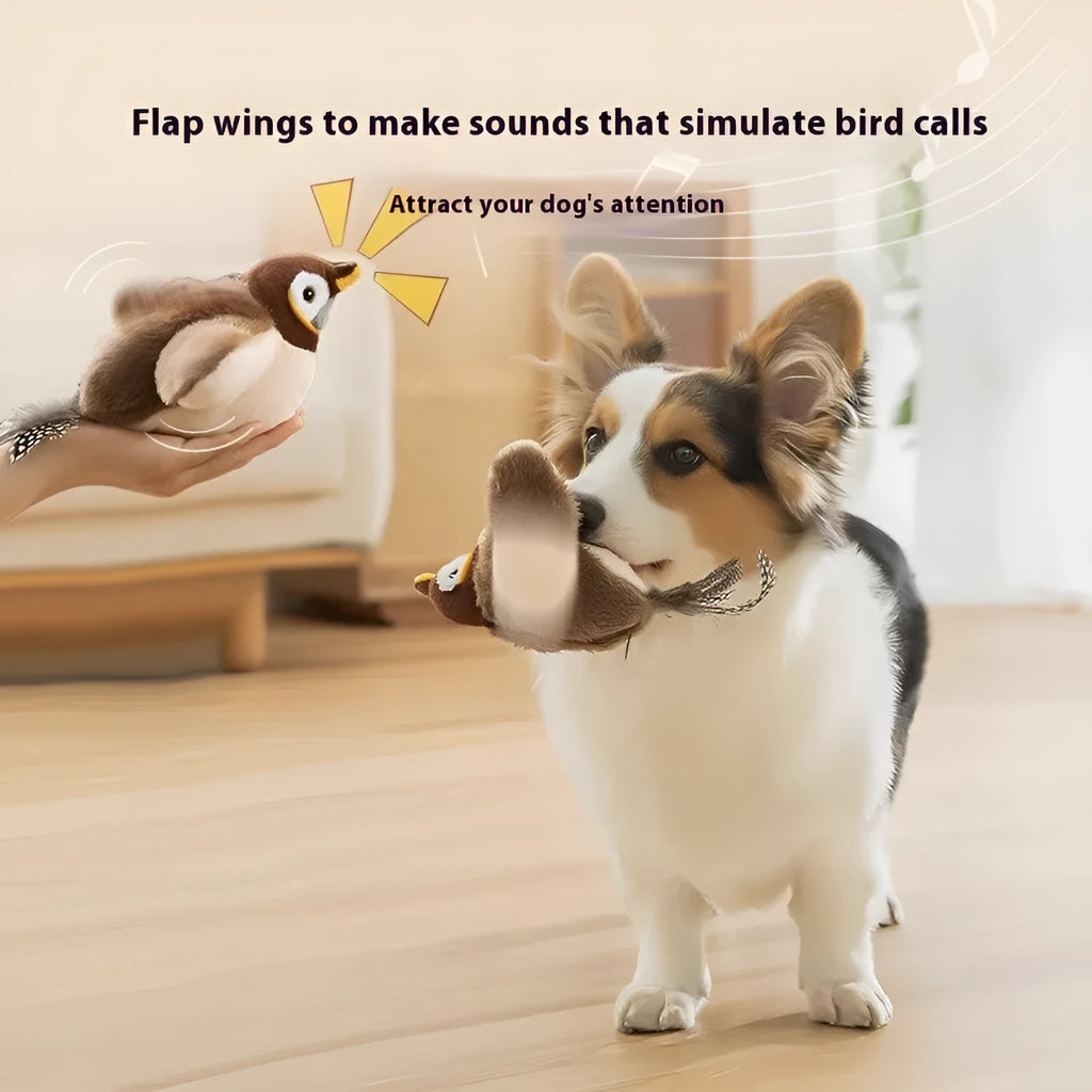 Interactive Bird toy in Shake the Sparrow colour, single novelty bird figure for play or display