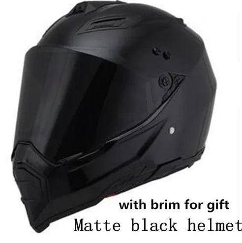 Full face dual-use off-road helmet in ABS with pull-down visor, multiple colour options