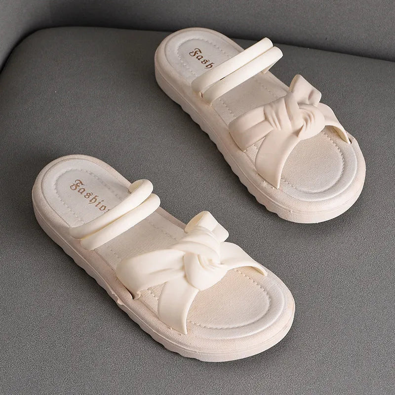 Women's black and white PVC sandals with thick soft back and two-way wear design
