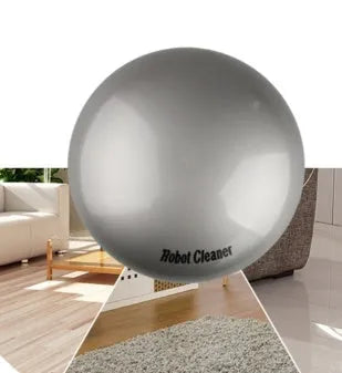 Compact silver automatic vacuum cleaner robot on a wooden floor