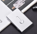 Hand push light business card case in aluminium alloy with RFID blocking, 93x65x12mm, six-layer card holder in seven colours