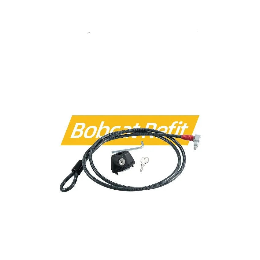 Roof platform steel cable lock with plastic coating in two length options for equipment security