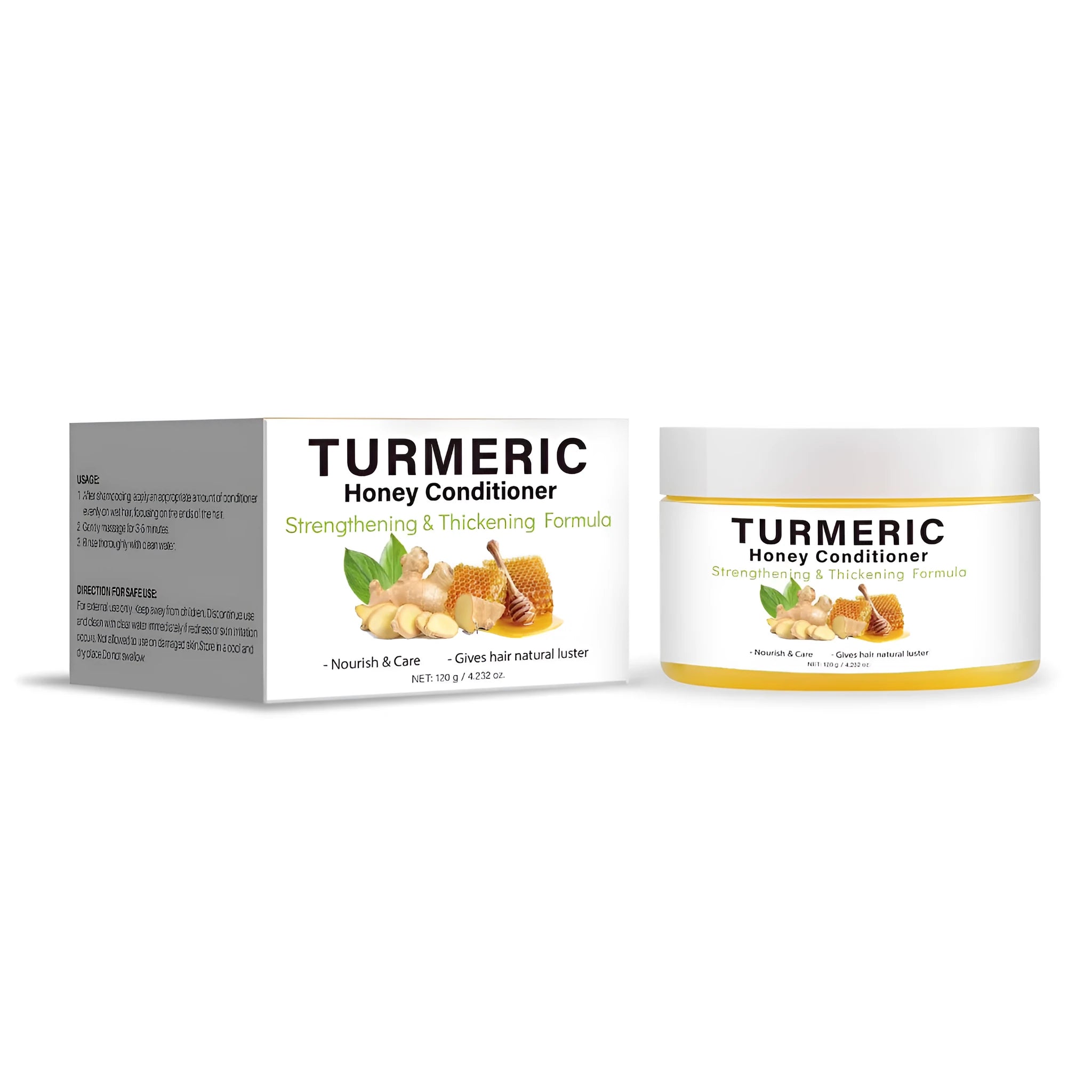 120g jar of turmeric honey hair conditioner for export markets