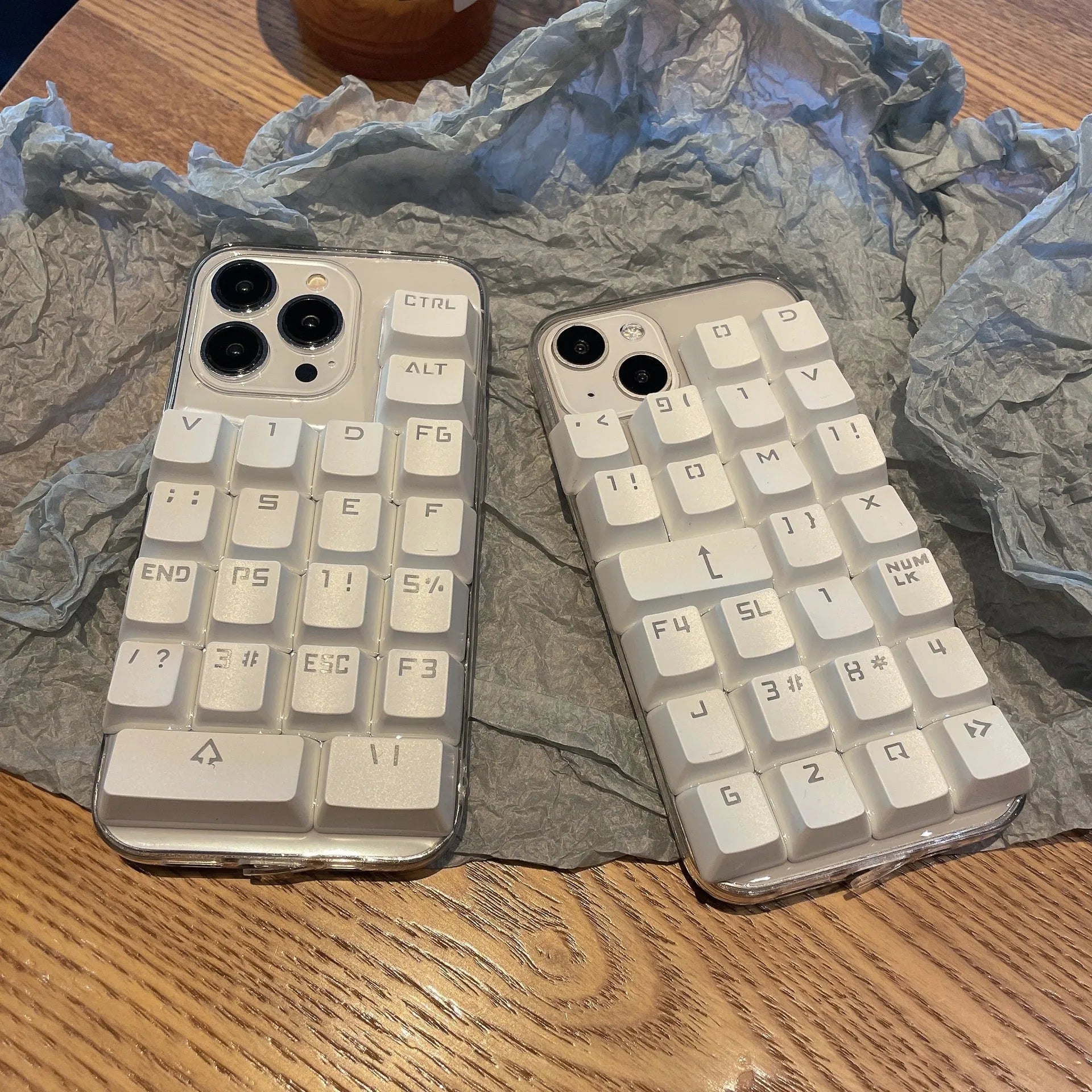 Creative keyboard mobile phone case with dripping glue design for Apple iPhone