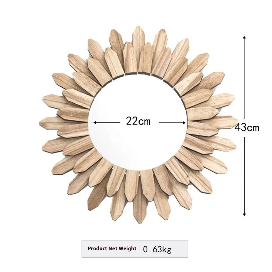 European-style solid wood hanging mirror with baked colour finish in three size options