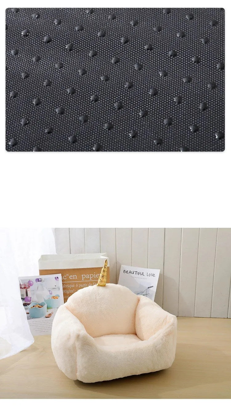 Multifunctional cloth dog bed mat for small medium dogs in grey, with size S (50x45x25 cm)