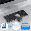 Ultra-thin wireless keyboard and mouse set in silver with rechargeable design