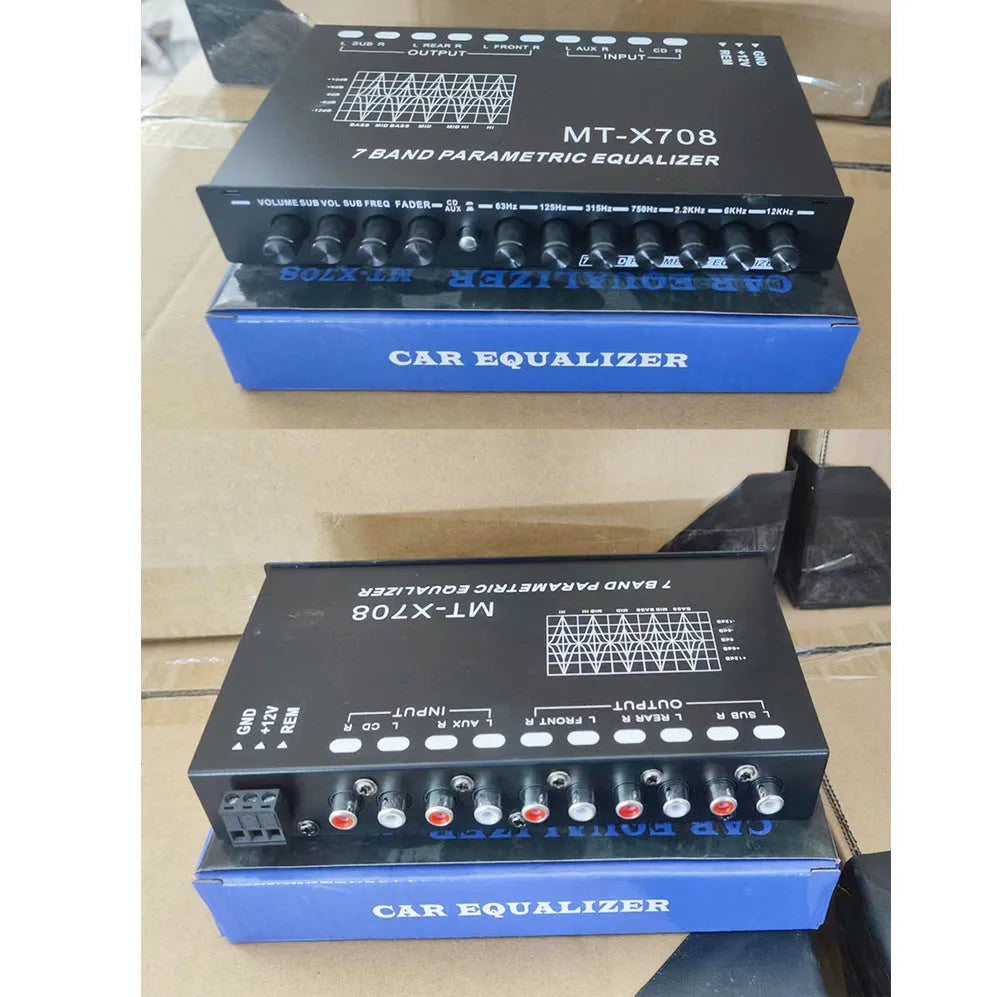Car equalizer 7-segment tuning division for Volkswagen, 185x120x30mm, upgraded EQ-819 colour