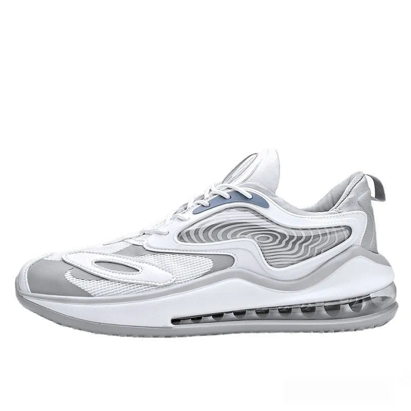 Men's summer air cushion casual sneakers in Space Black colour with rubber sole