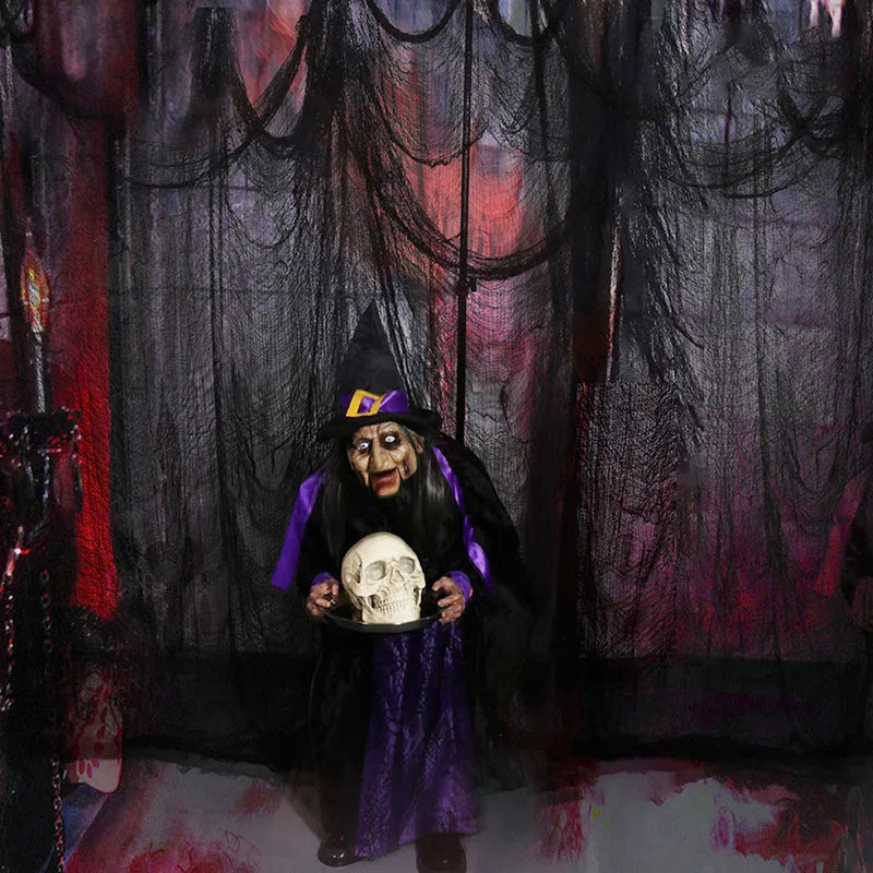 Black polyester gauze Halloween decoration stage background fabric 76cm×180cm