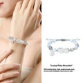 Hand-woven 999 sterling silver couple bracelet in black, white, or set with animal tassel details.
