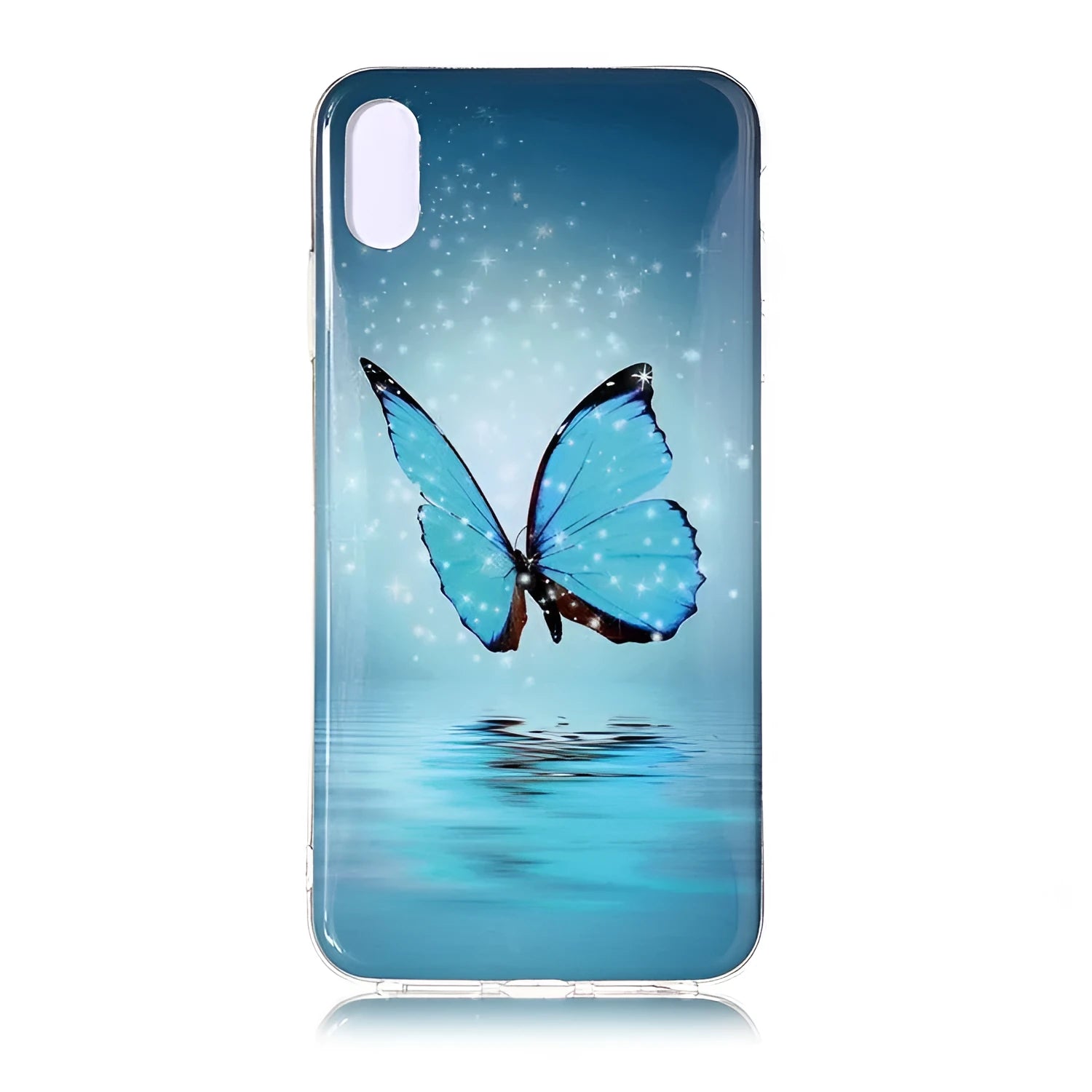 IMD TPU luminous phone case with glow-in-the-dark cartoon butterfly design for iPhone models