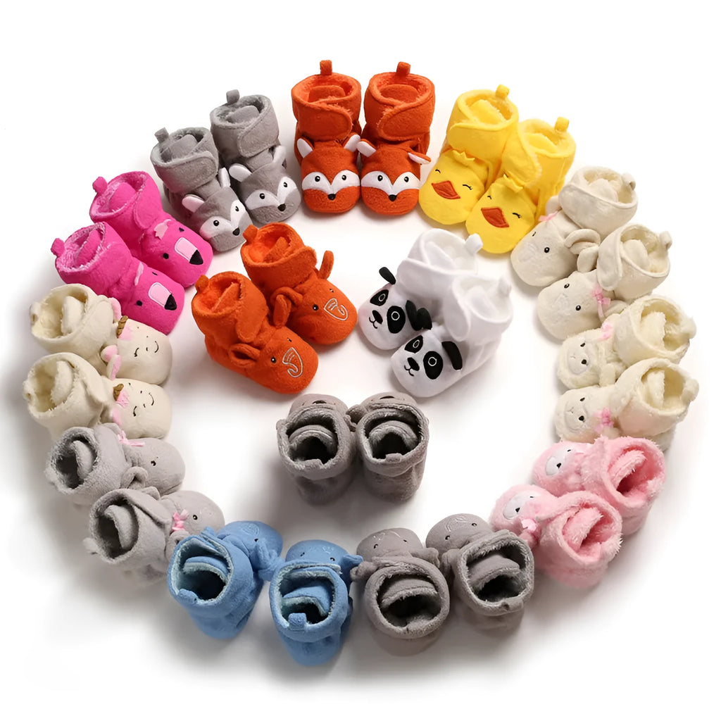 Baby toddler soft sole cotton boots with Velcro fastening, multiple colours, sizes 11-13cm
