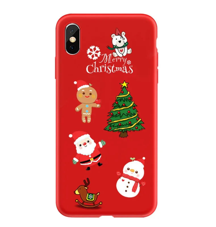 Painted Christmas design on a back cover phone case for iPhone.