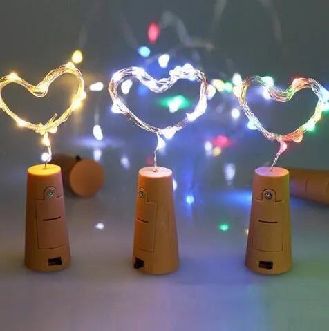 LED wine bottle lights with copper wire and 20 bulbs for decorative illumination