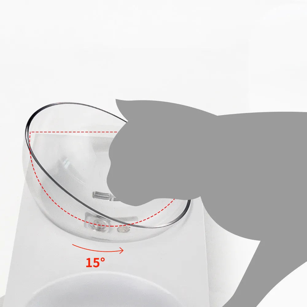 White plastic double bowl pet bowl for dogs and cats, model M760