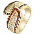 Women's antique gold peridot ring on alloy band in sizes 6 to 10