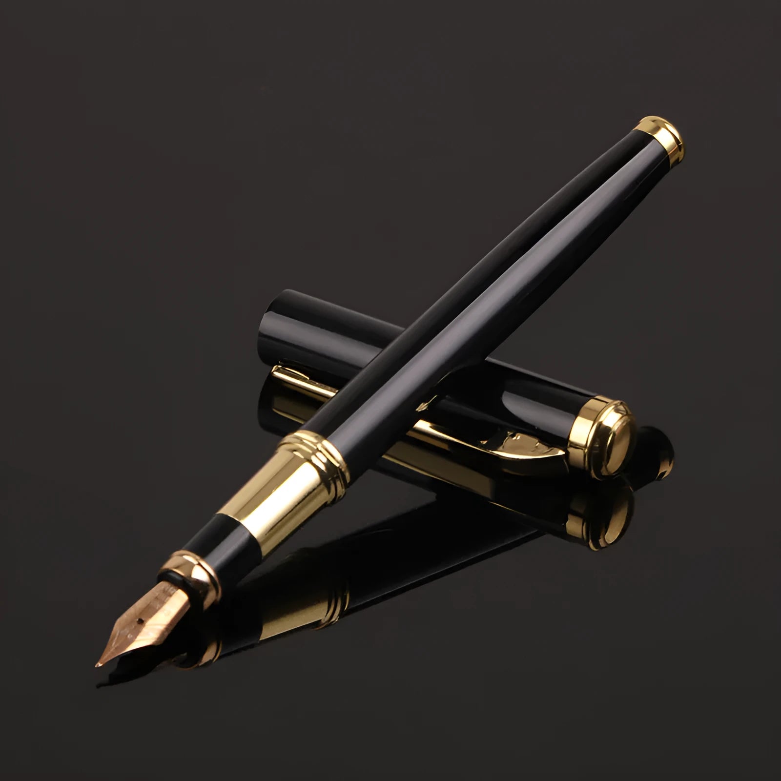 Metal body pen with 0.5mm Yijin nib in black and red colours for office writing