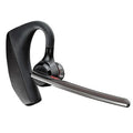 Black plastic Bluetooth sports headphones with a USB port and a battery display.