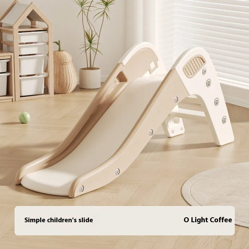 Small plastic baby slide for toddlers under 3 years in blue, yellow, brown, or grey colour options