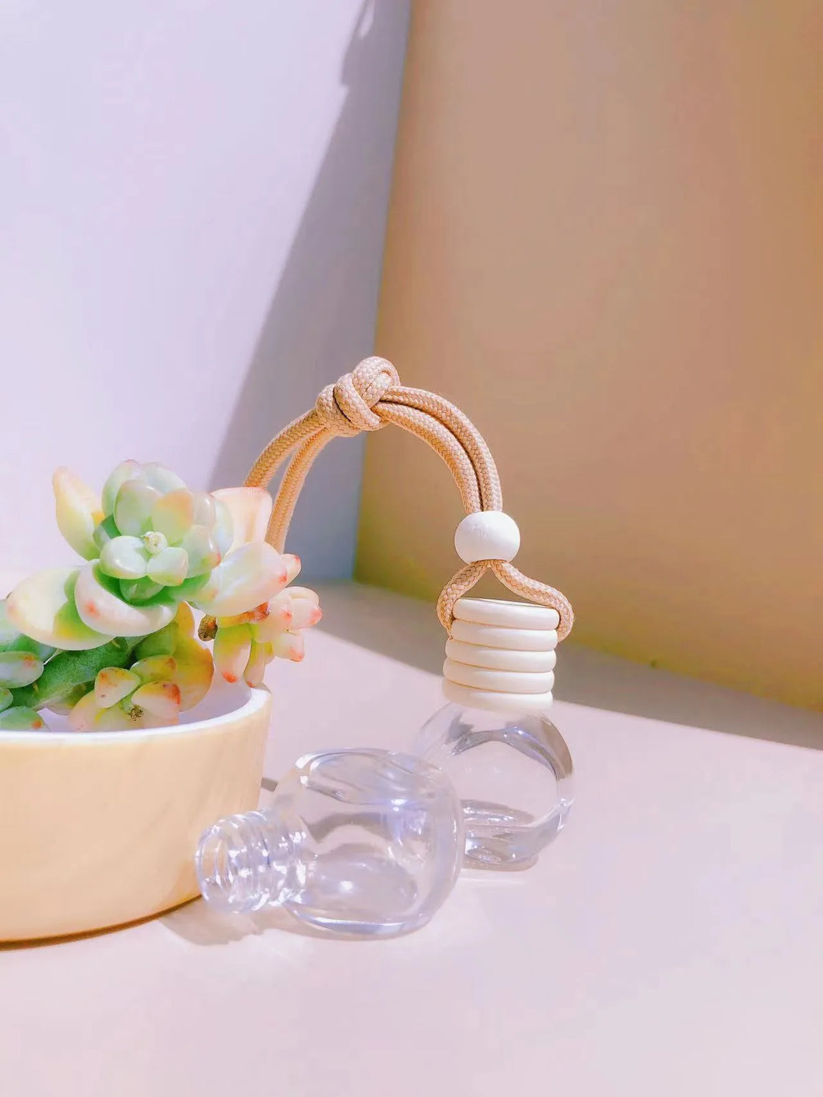 Glass car perfume pendant fragrance with refillable bottle in multiple pendant style options