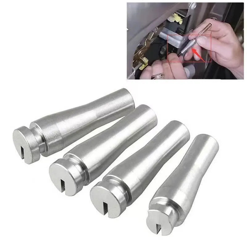 Four silver aluminium Ford truck cab rear latch cable repair parts for F150 F250 F350 models