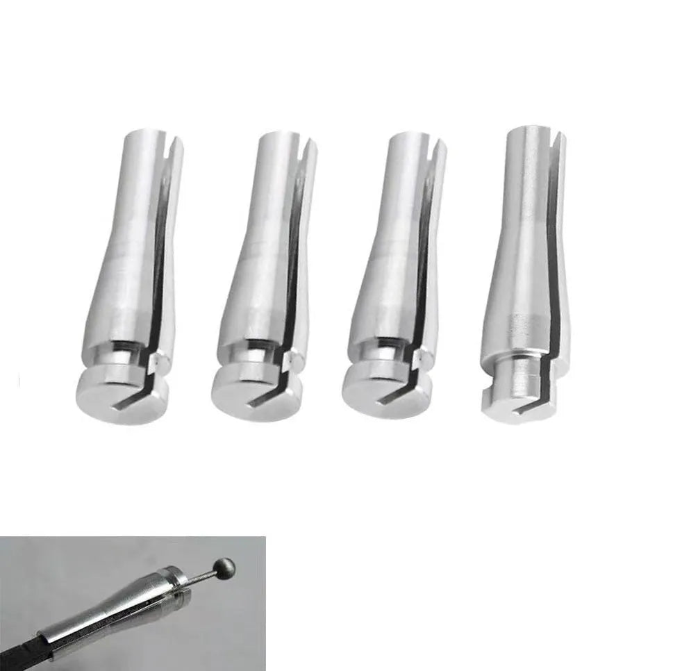 Four silver aluminium Ford truck cab rear latch cable repair parts for F150 F250 F350 models
