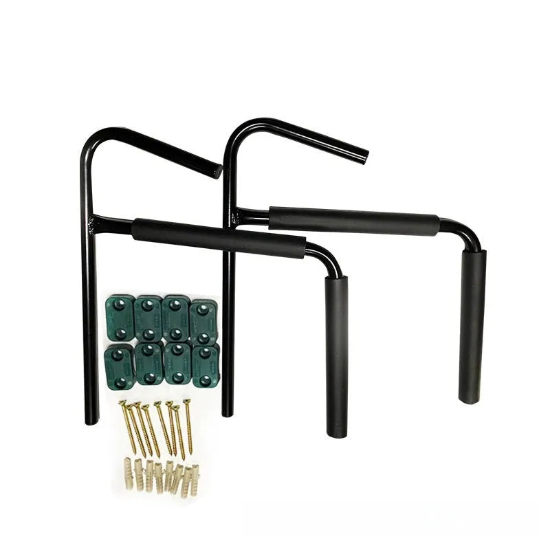 Heavy-duty carbon steel kayak and surfboard wall storage rack measuring 43cm wide.