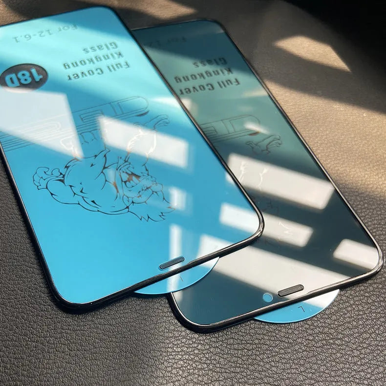 Airbag tempered glass privacy screen protector for iPhone 15 series anti-peep black edge film