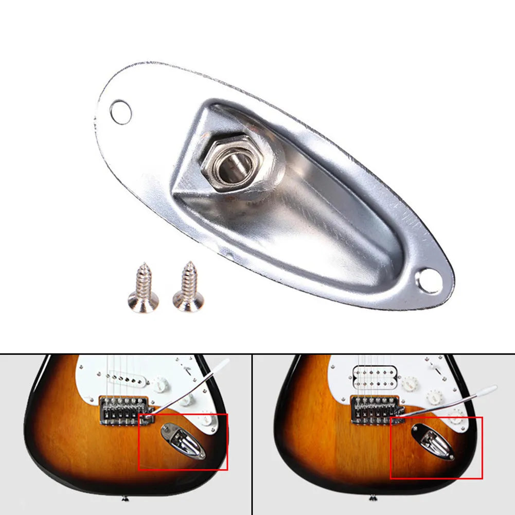 Black alloy electric guitar ST boat output socket jack for guitar and bass replacement