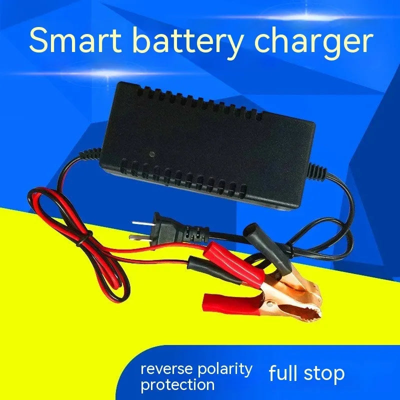 12V 3A lead acid battery charger for motorcycles, cars, and EVs with automatic maintenance features