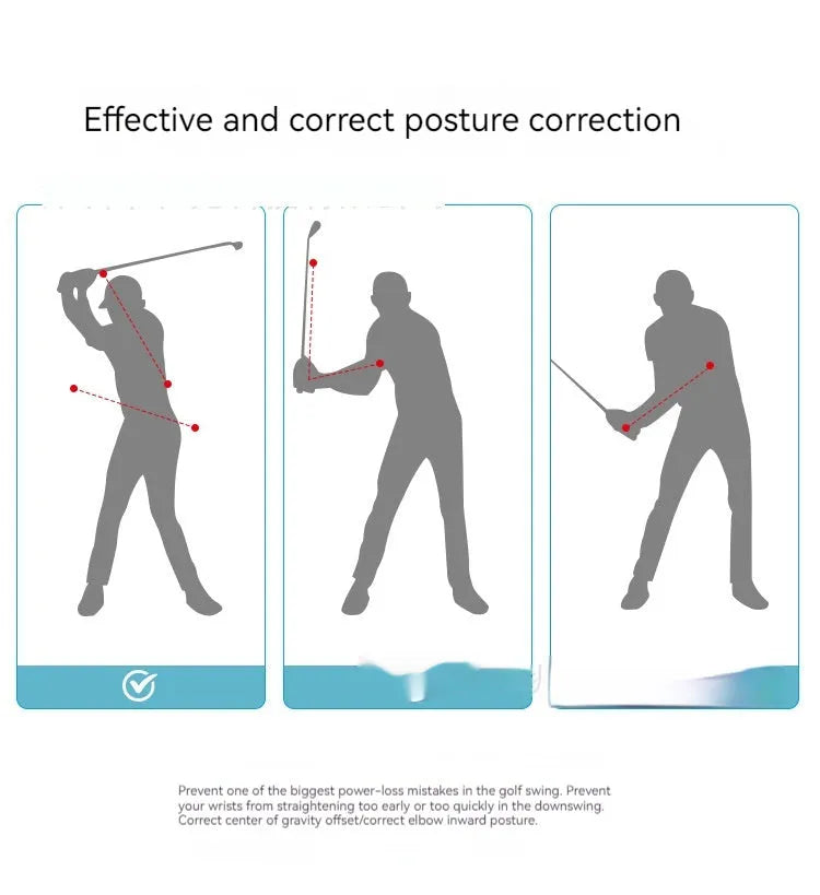 Black silicone elastic golf swing correction training rope approximately 2 metres long