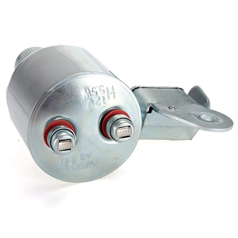 Silver bicycle dynamo generator light kit for front fork or rear frame mounting with 12V and 6V options