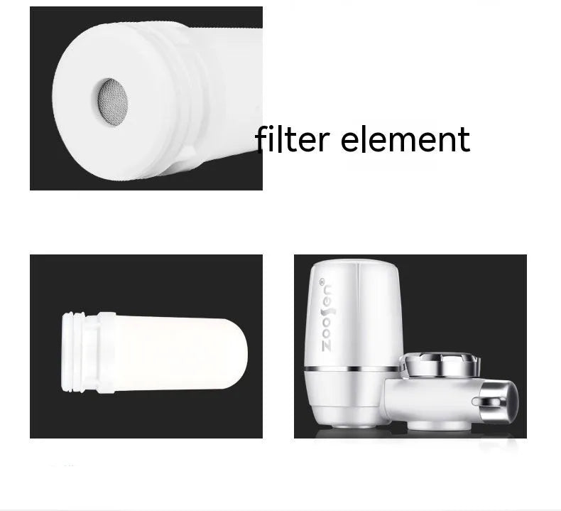 White diatom ceramic water filter element with 43x43x100mm dimensions for water purification systems