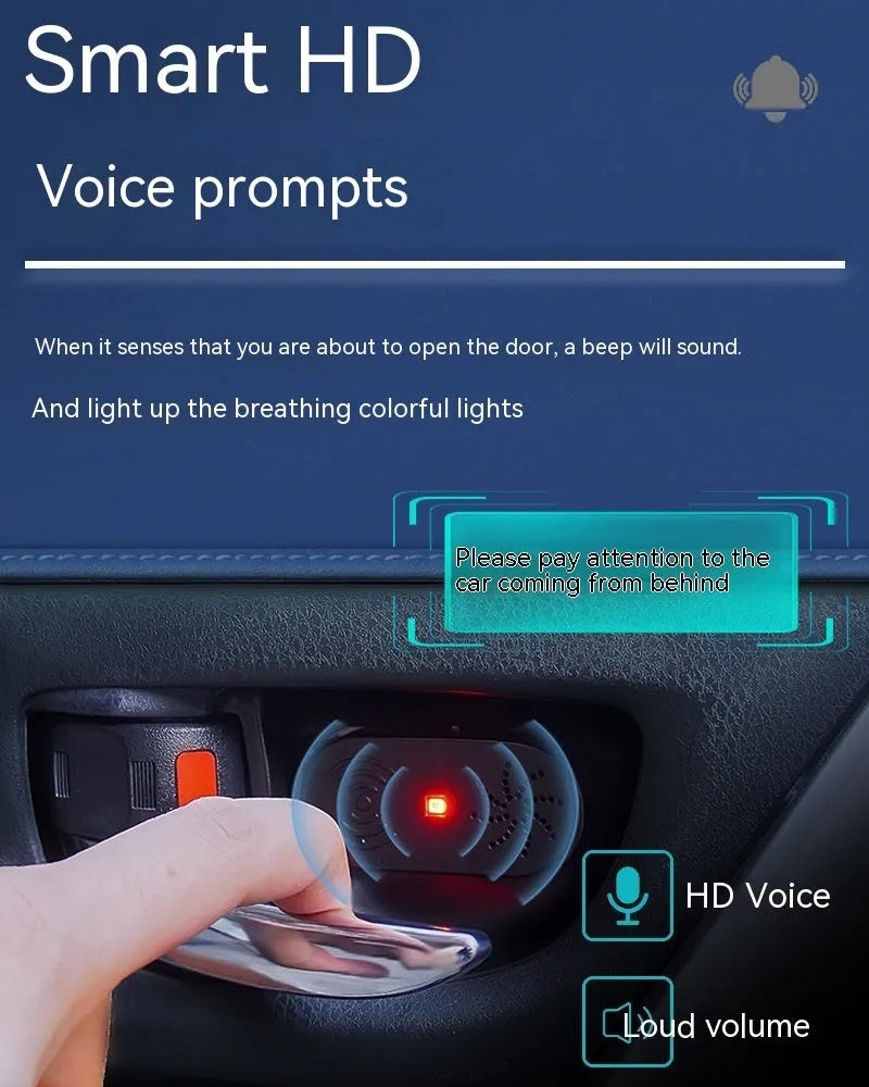 Black car door reminder alarm with infrared sensor for vehicle safety