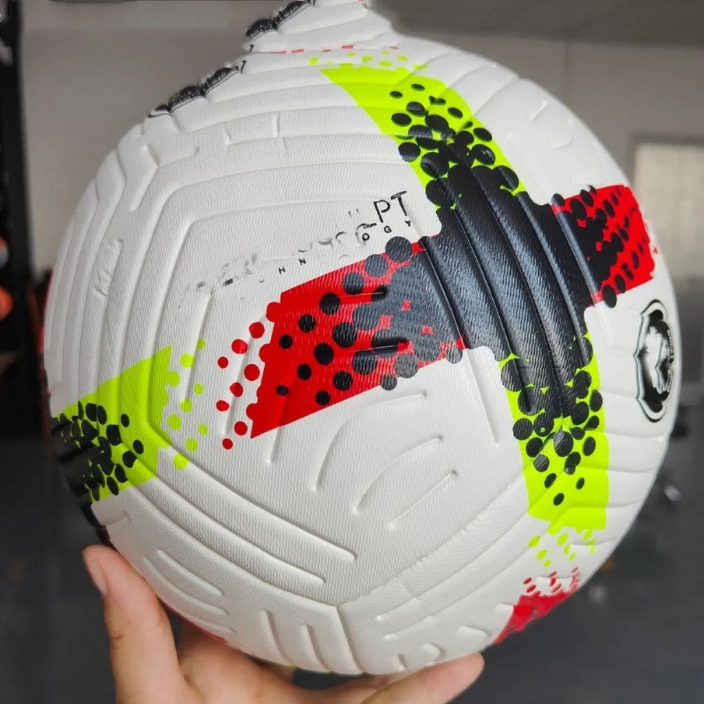 Fluorescent green size 5 football with seamless thermal adhesive patch for training and matches