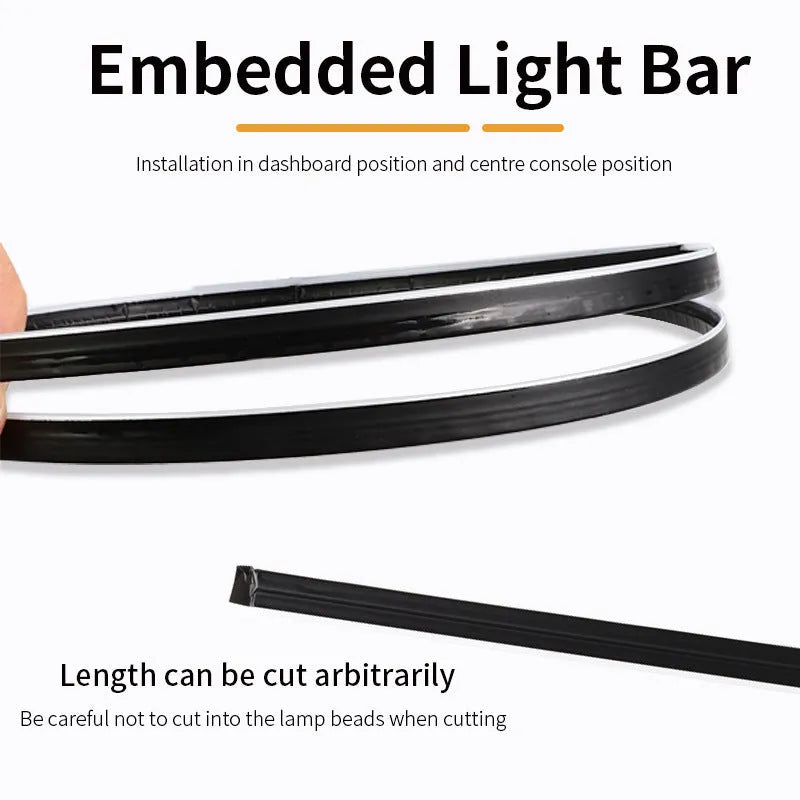 110cm aluminium alloy car interior RGB ambience light strip with remote control