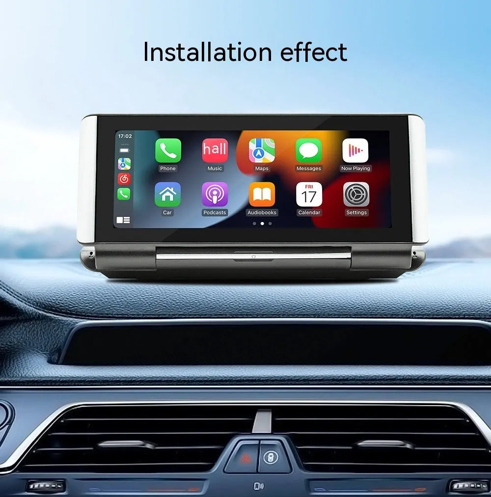 6.86 inch black vehicle MP5 player with screen showing CarPlay interface