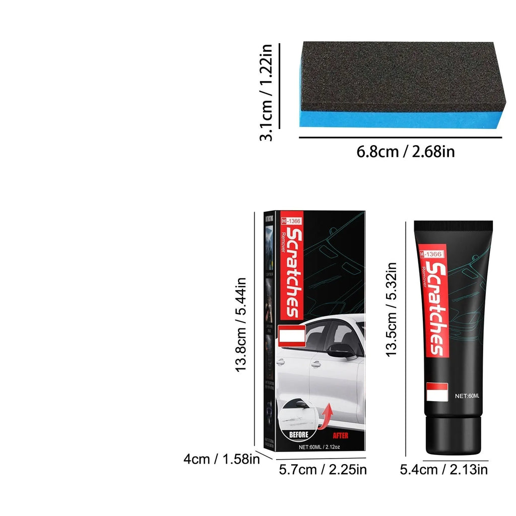 Automotive scratch repair cream tube for paint cleaning and scratch removal