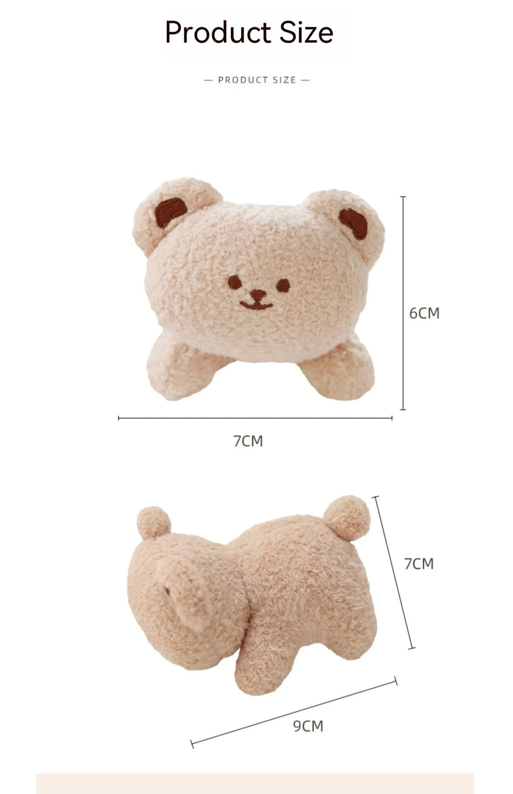 Soft fabric plush doll car decoration for dashboard or centre console in cartoon bear and bunny designs.