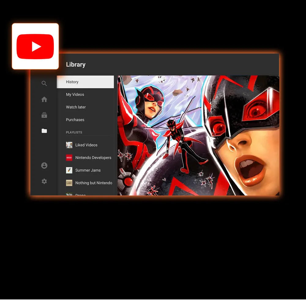 Black Carplay Box for Android 11 with 9-inch touch screen, showing Type-C port and compact 80mm size.