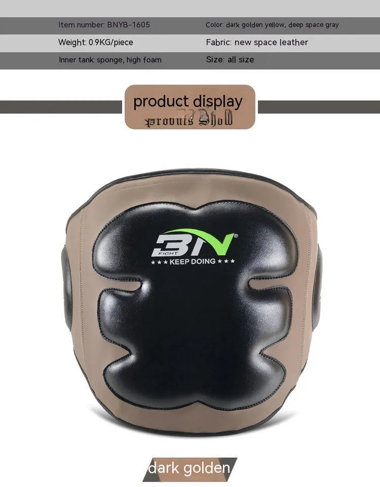 Sanda boxing waist protection target in dark grey or khaki, thickened for impact absorption.