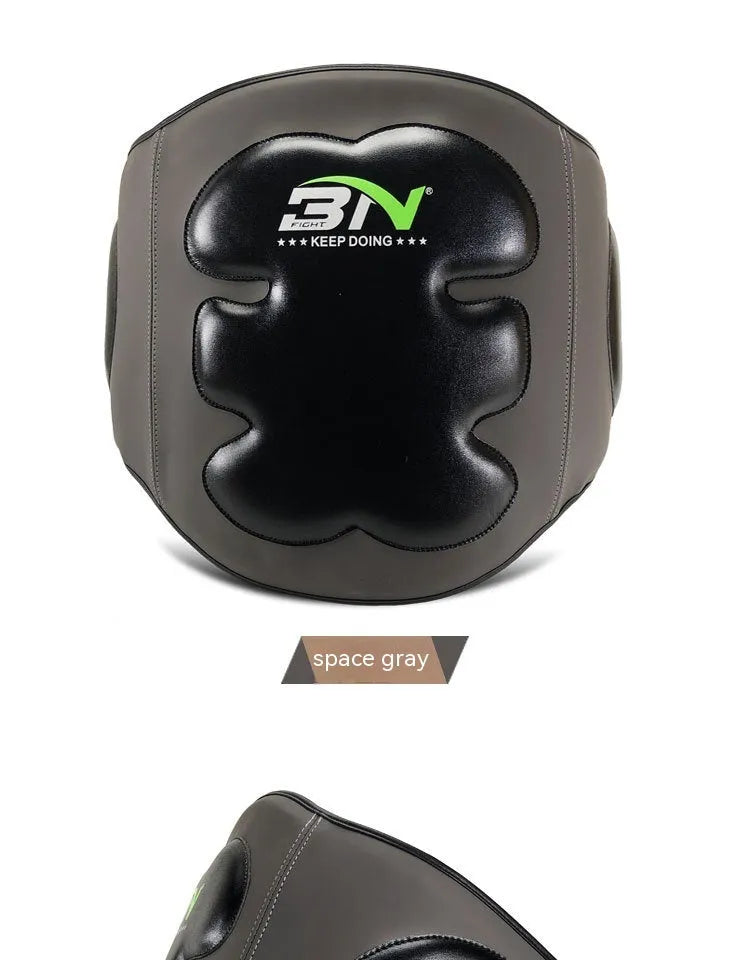 Sanda boxing waist protection target in dark grey or khaki, thickened for impact absorption.