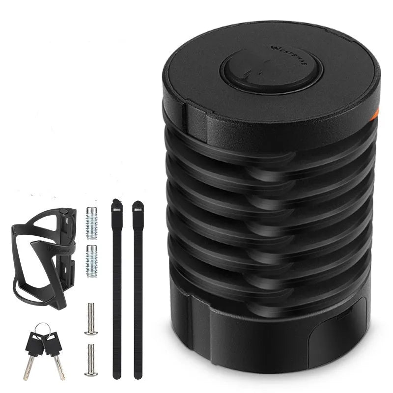 Portable bicycle folding lock in black colour with zinc alloy and steel construction